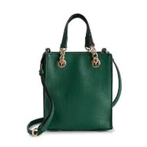 LC Lauren Conrad Kylie Green Mini Crossbody Bag Gold Chain Top Handle Purse